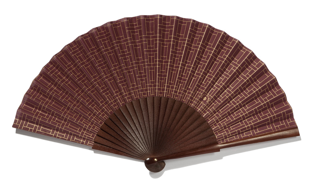 Mitsouko Burgundy Bordeaux hand fan by DUVELLEROY