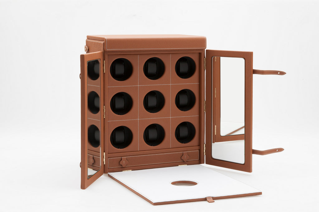Le Temps IX Luxury Watch Winder for 9 watches by Maltier le Malletier & La Perfection Louis