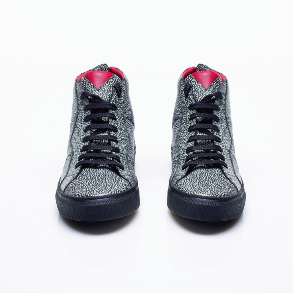 Vidar Luxury Sneakers in Goatskin Black and White by Anonyme Paris