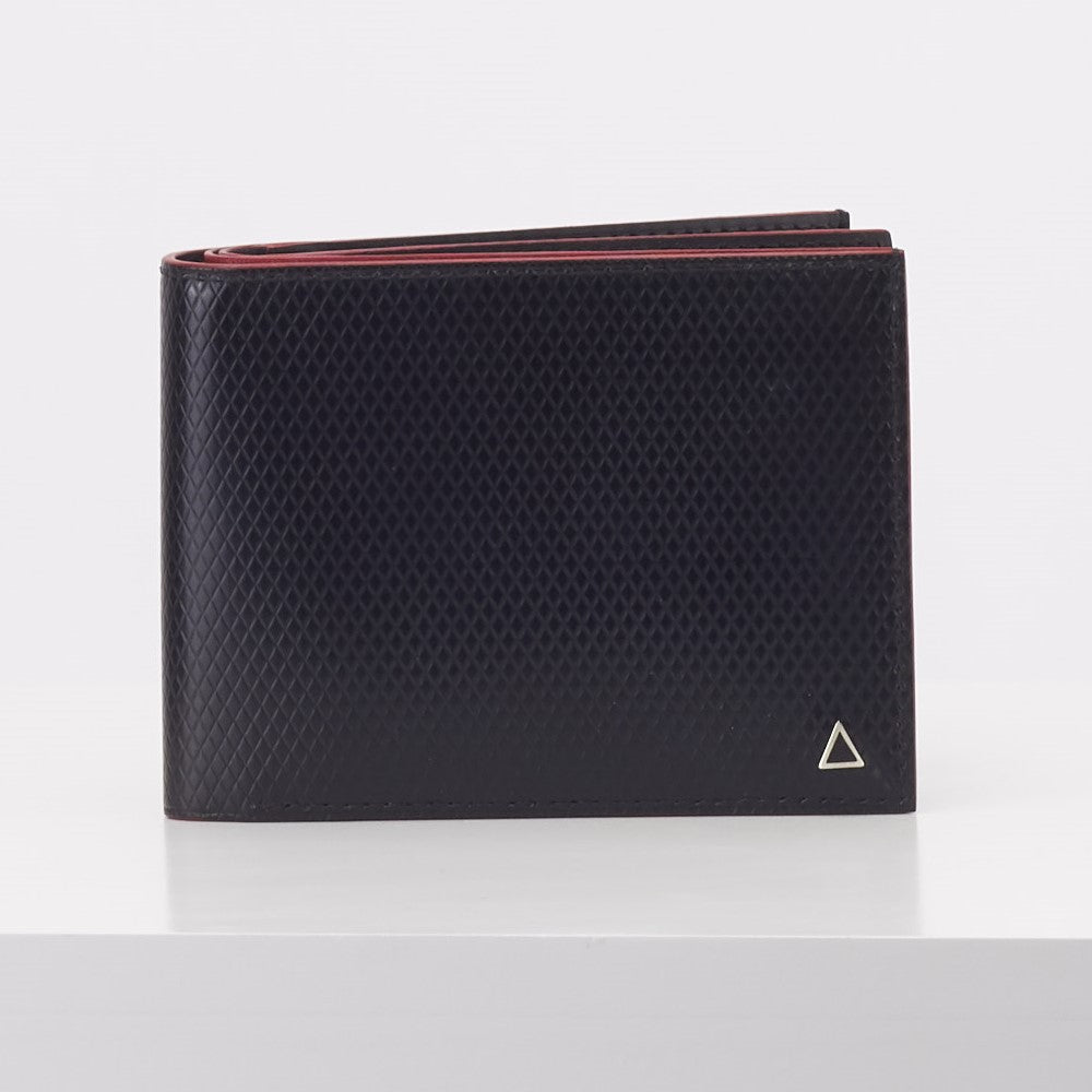Made in FRANCE Gambetta Luxury Wallet in Black Diamond Calkskin by Anonyme Paris (16 credit card slots)