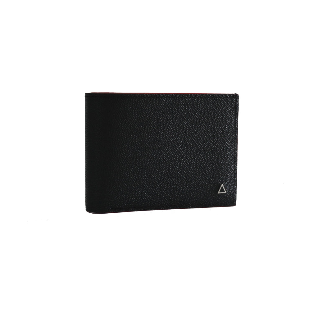 Made in FRANCE Tourny Luxury Wallet in Black Goatskin Caviar by Anonyme Paris (8 credit card slots)
