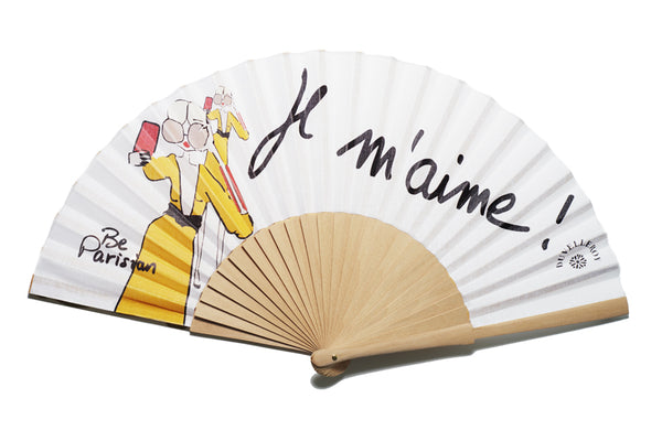 Selfie hand-fan JE M'AIME (I love myself) by DUVELLEROY Paris 1827 made in FRANCE