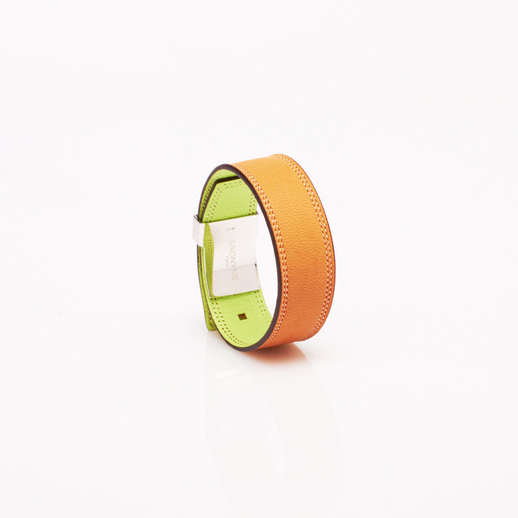 Le Lien 21MM – Gold Madras Goatskin Bracelet by Anonyme Paris
