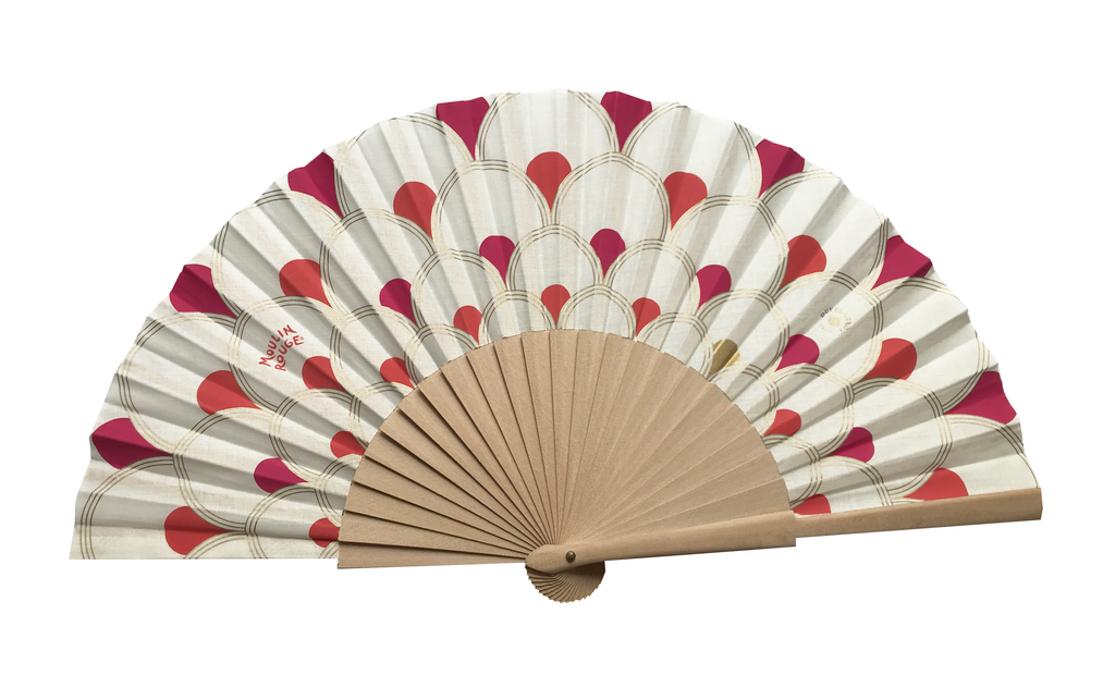 Tiles Moulin Rouge hand-fan by Duvelleroy Paris made in FRANCE