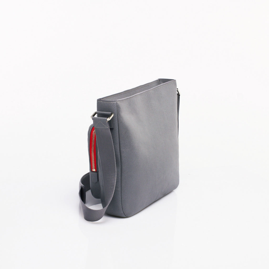 Made in FRANCE Vavin Luxury Satchel in Grey Calfskin Leather by Anonyme Paris