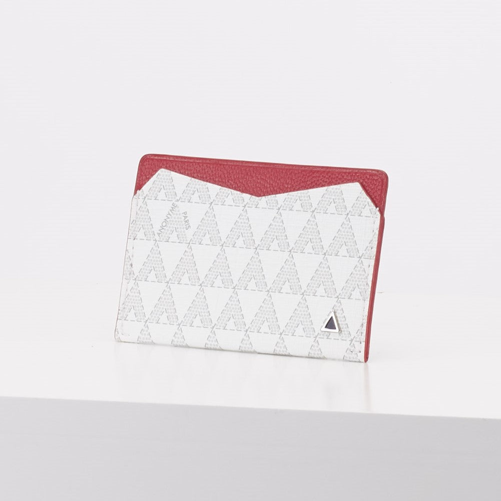 Margaux Credit Card Holder in White Canvas (7 credit card slots) by ANONYME Paris